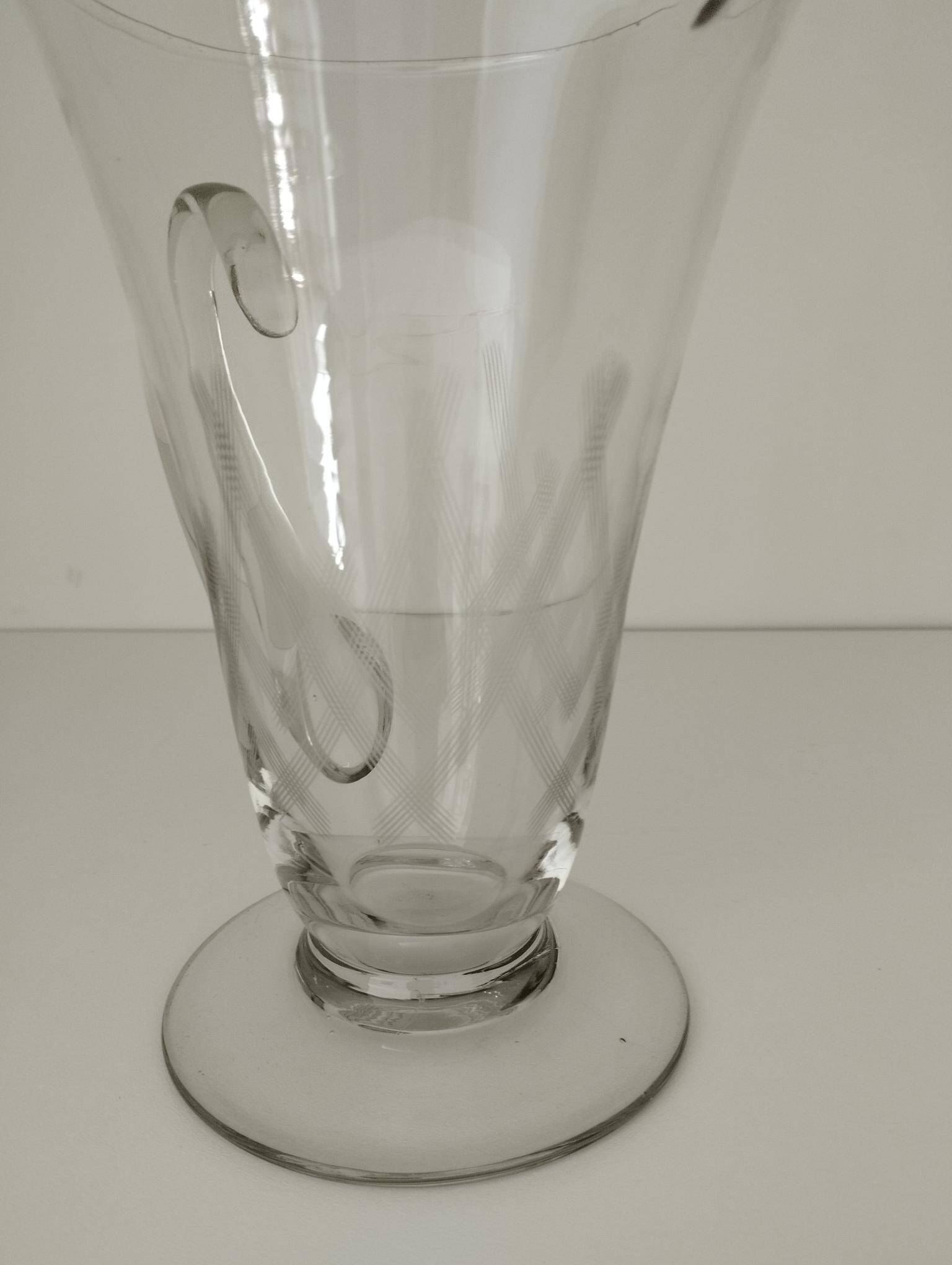 Elegant jug - carafe from the Manufacture Royale in Bayel crystals - 1950 - Midcentury - Vintage