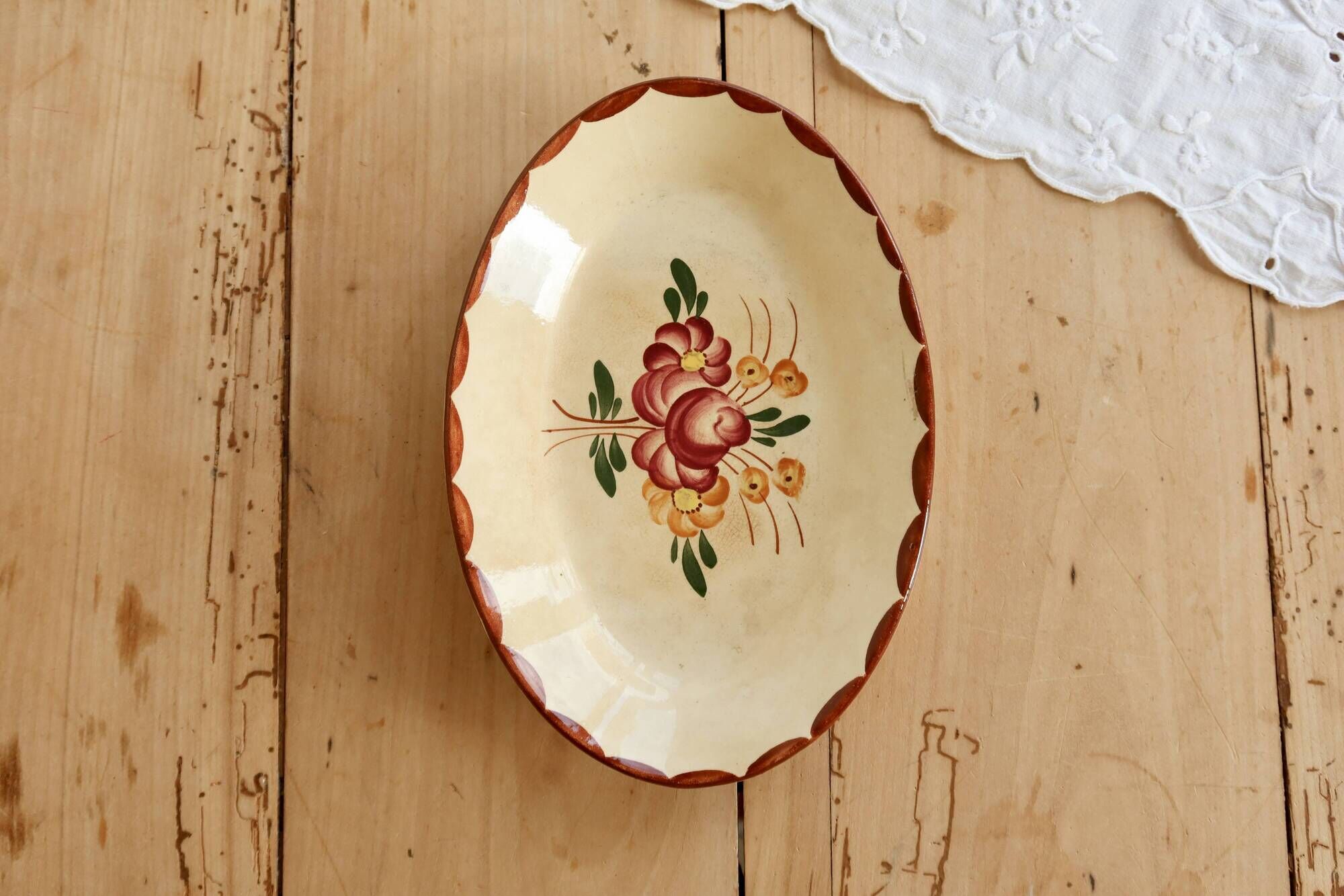 Ravier vintage faïence Longchamp modèle Agen