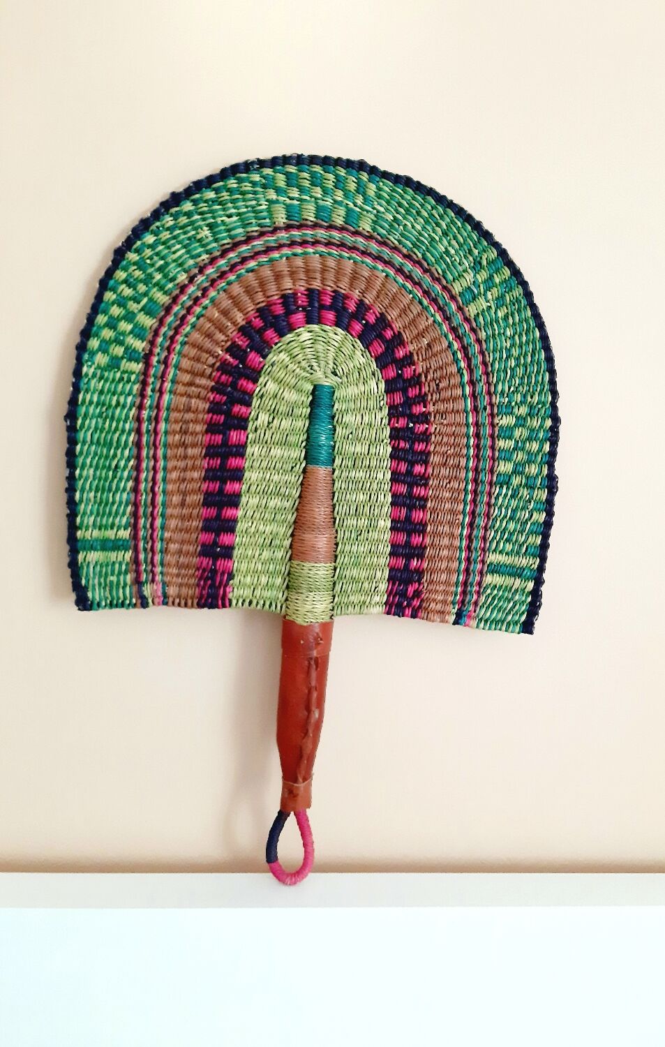 Multicolored African Bolga fan
