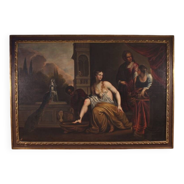 Peinture italienne monumentale du XVIIIe siècle, Bethsabée à son bain.