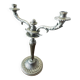 Double-branched candlestick, Louis XVI, in silver-plated metal