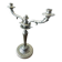 Double-branched candlestick, Louis XVI, in silver-plated metal