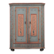Rustic Farmhouse Folk Art Painted Bridal Cabinet dated 1806