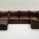 Large leather modular sofa, 1970s Germany
