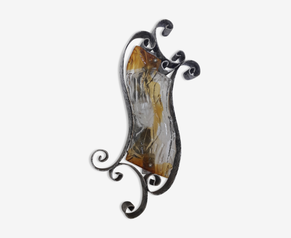 Applique fer forgé et verre