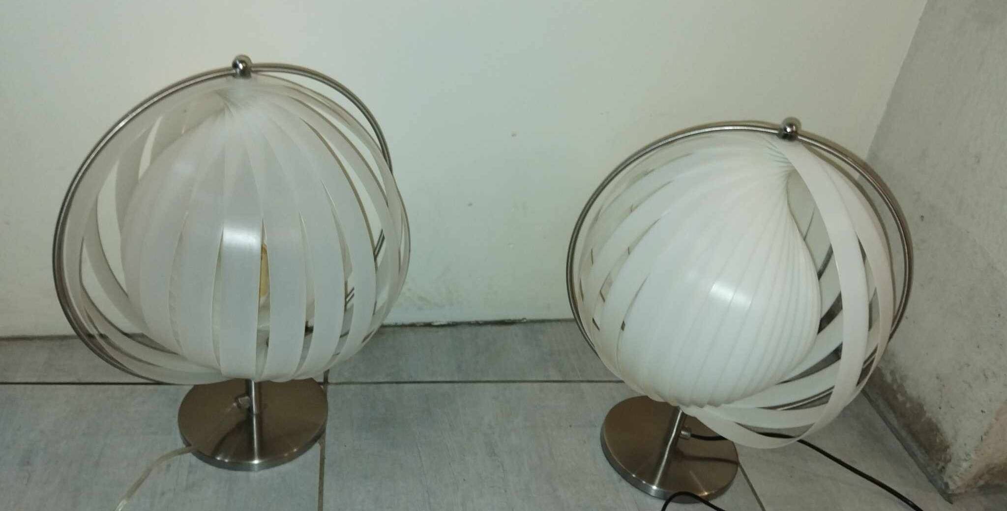 Pair of moon 70's lamps by verner panton, casa publisher