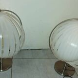 Pair of moon 70's lamps by verner panton, casa publisher