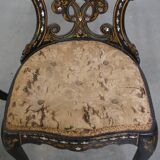 2 chaises anciennes en nacre de style chinois, Angleterre XIXe siècle