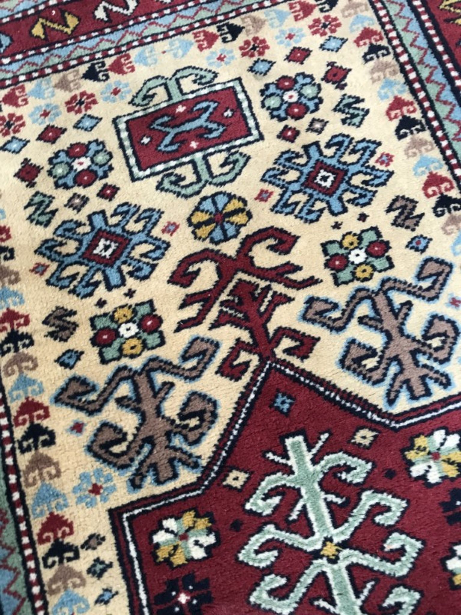 Carpet vintage caucasian chirwan done hand 75 x 120 cm