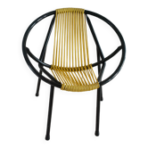 Children's armchair of the 50s in metal and scoubidou