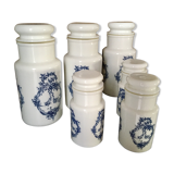 Lot 6 apothecary jars glass