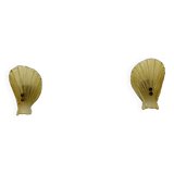 Set of 2 Sölken leuchten Murano glass shell wall lamps , 1970s