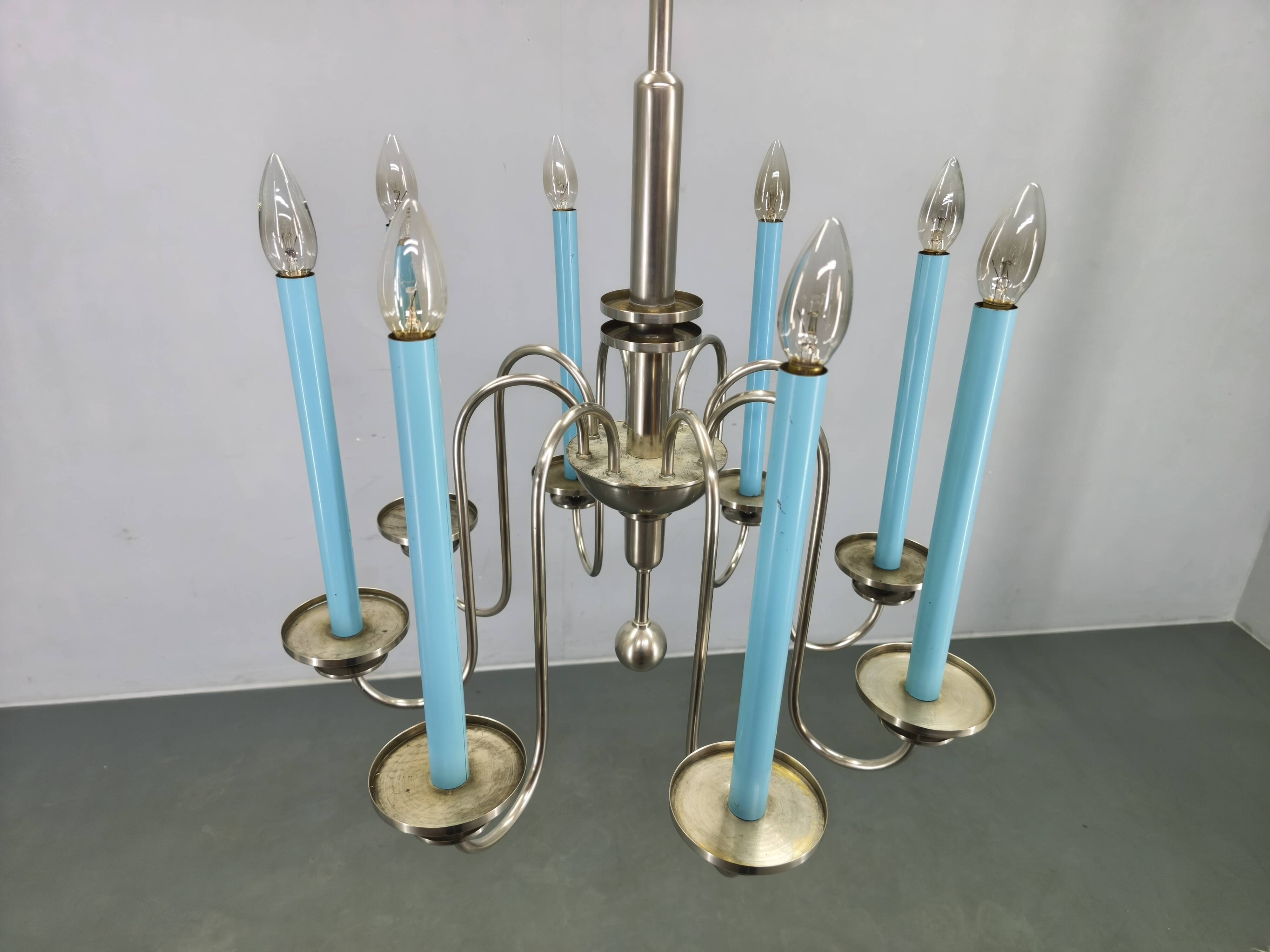 Art Deco Chandelier with Matching Sconces, Czechoslovakia 1930s