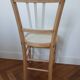 Refurbished wooden chair in beige porcelain