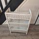 meuble de rangement etagere en rotin osier vintage blanc