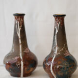 Pair of vase signed Japanese Edmond Lahaye of Vallauris