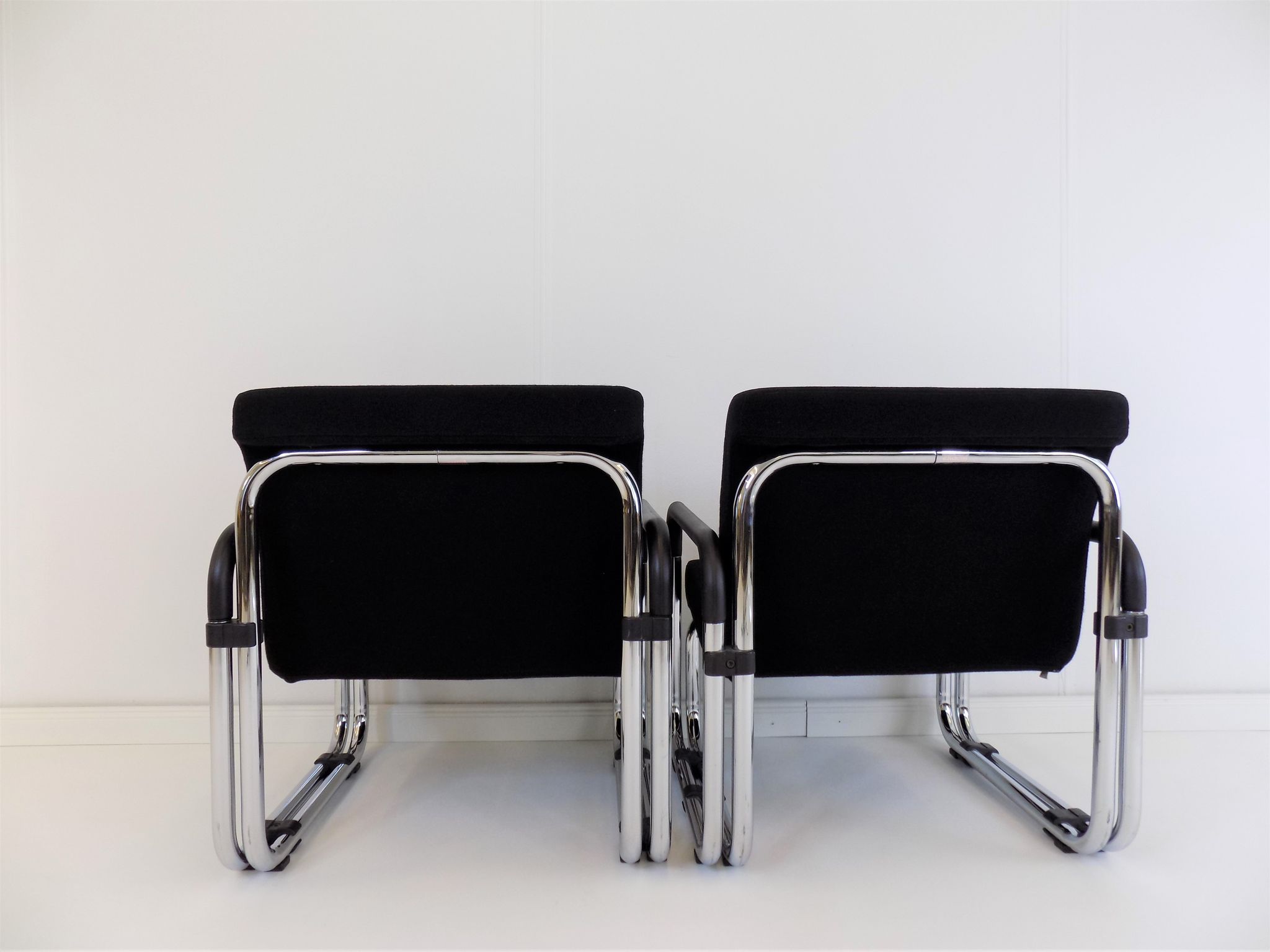 2 Cazzaro Bauhaus tubular steel armchairs