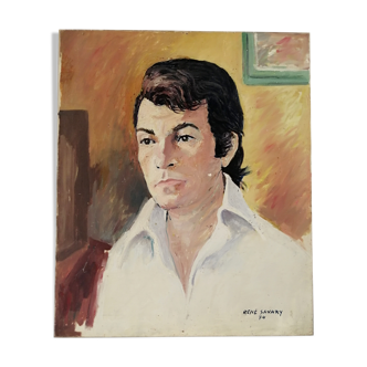 Portrait of a man signed and dated 1974