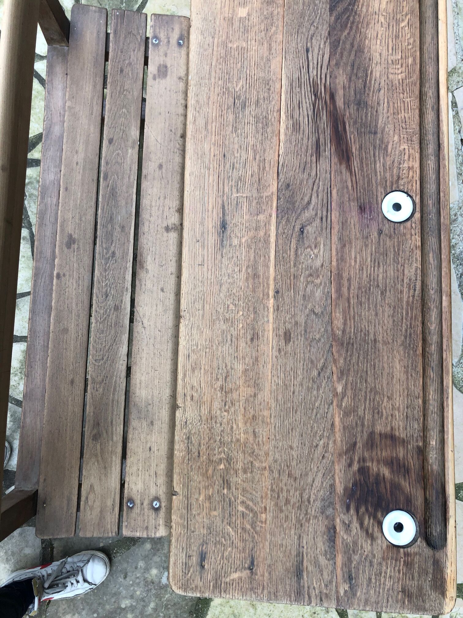 Vintage wooden school desk for children