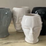 Series of 4 vintage ceramic head vases from the 70s and 80s