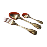 Coffret cuillère fourchette petite cuillère métal argenté, Christofle Vendôme