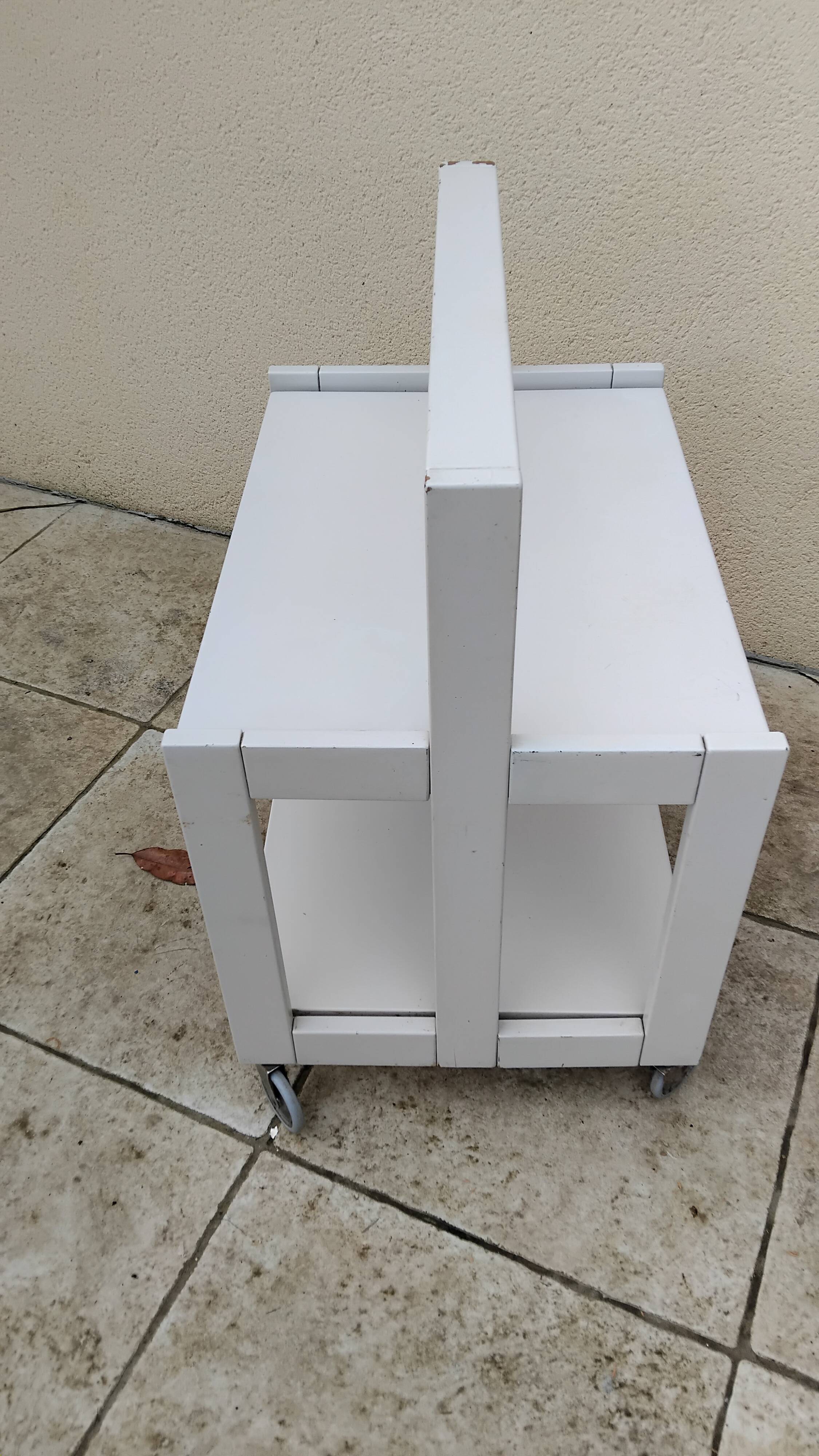 Foldable dessert table TOBIA by CIATTI vintage white lacquer design ITALY