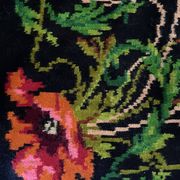 Tapis de laine roumain avec coquelicots et épis de blé, 250x160 cm