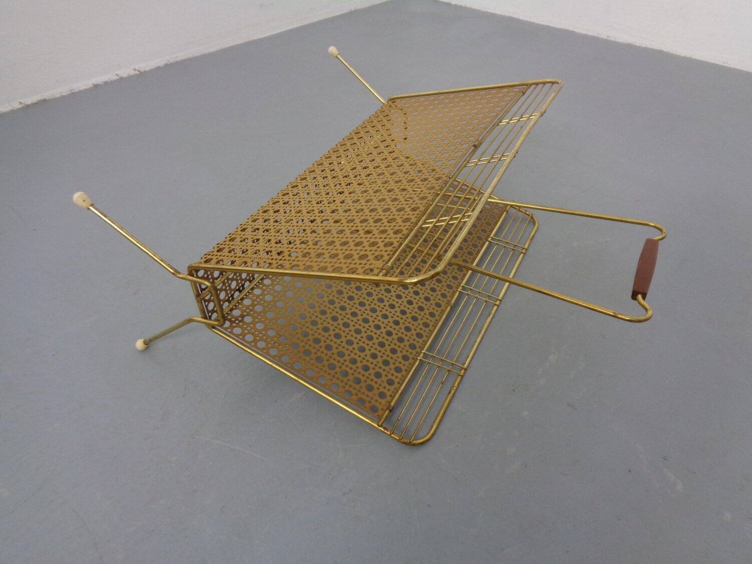 French metal magazine rack, 1960s