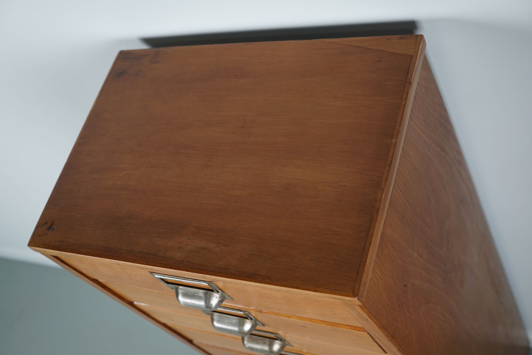 Small Dutch Beech Apothecary Cabinet, 1950s