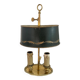 Louis XVI style two-light bouillotte lamp, green lampshade, hand-painted