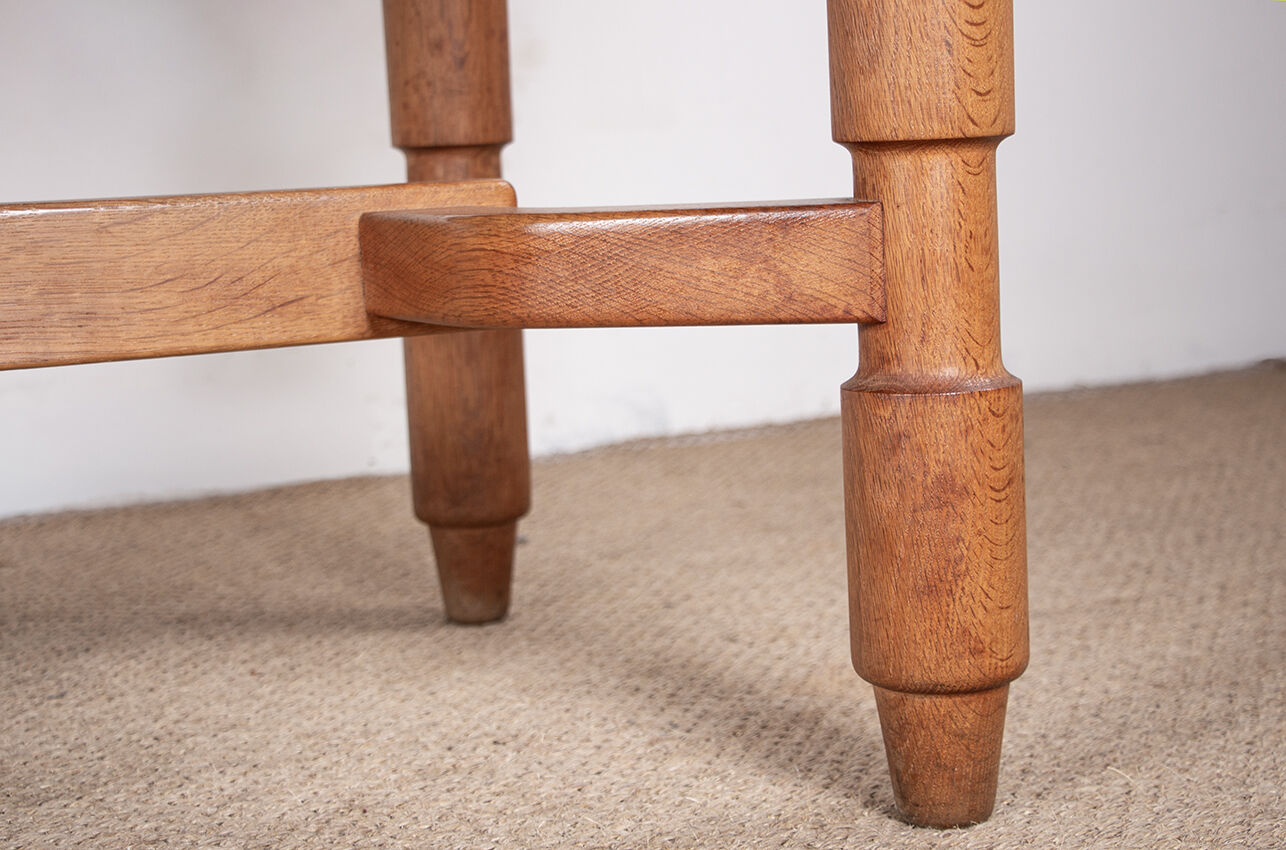 Large extendable dining table, 320 cm, in oak, Guillerme and Chambron.