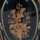 Meuble Napoléon III en bois noir et marqueterie de bois clair XIX siècle