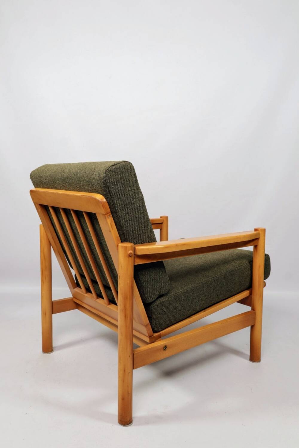 Scandinavian armchair green olive mid century modern design 1960