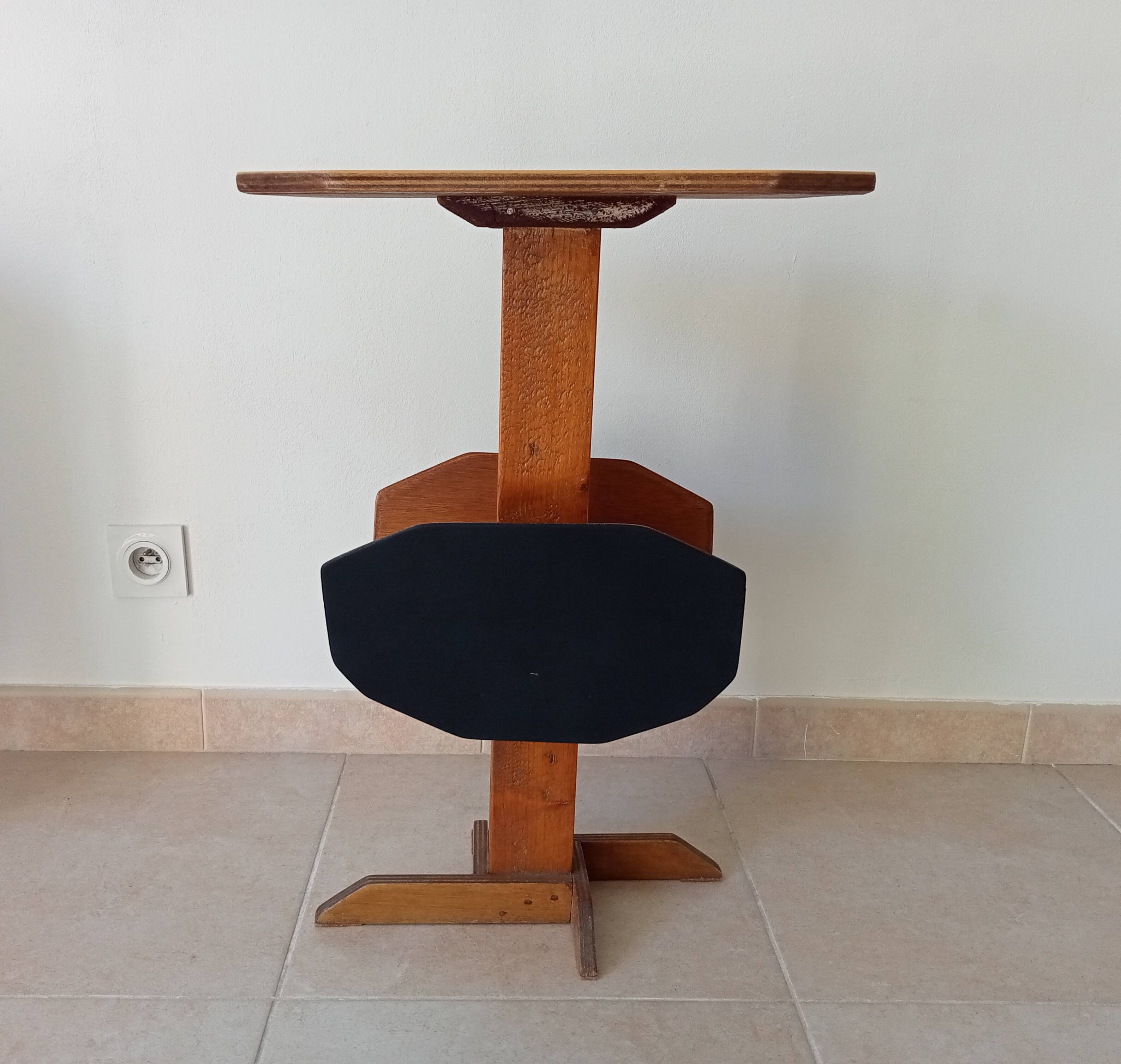 Vintage folk art magazine rack side table