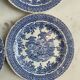 Set of four flat plates from English earthenware.
