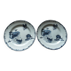 Assiettes Terre de Fer – Décor pastoral bleu – XIXe