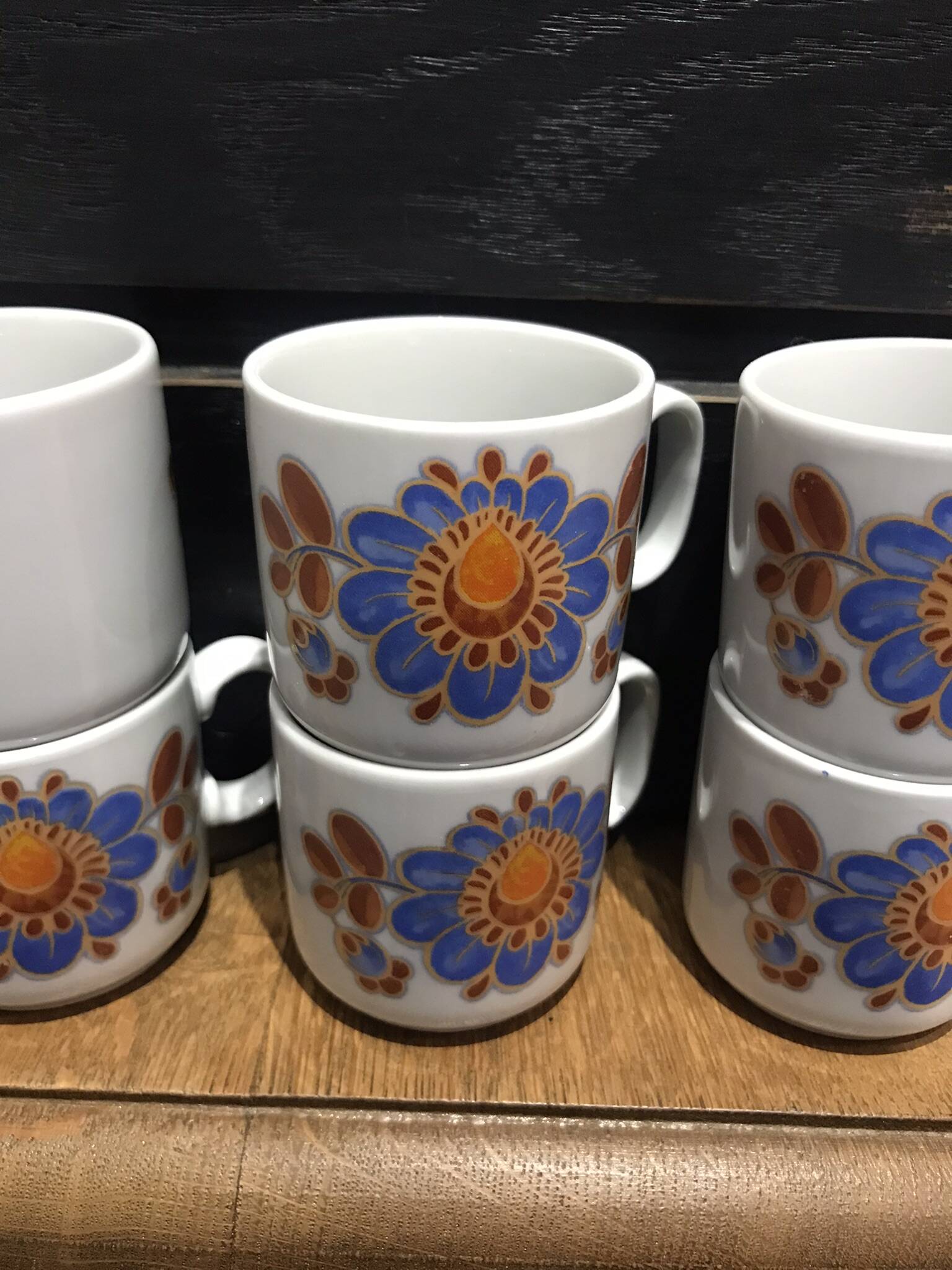 6 vintage coffee cups from the 70s, Monopoli porcelain