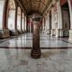 Vintage wooden column with carving