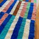 Berber carpet boujad colorful blue majorelle green brown peach