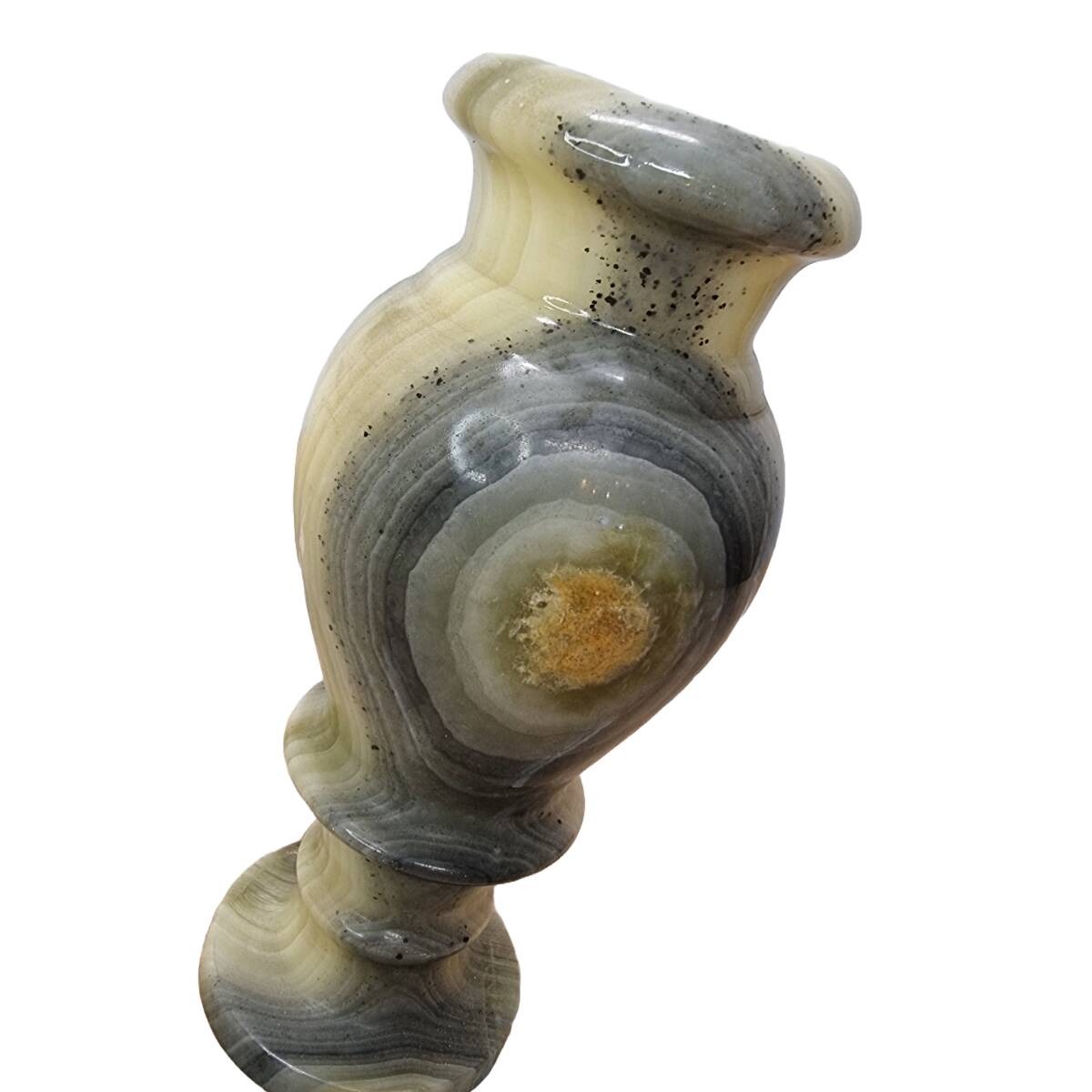 Vintage Onyx Marble Vase, 1970s