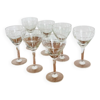 7 chiseled water glasses from the 20s/30s
