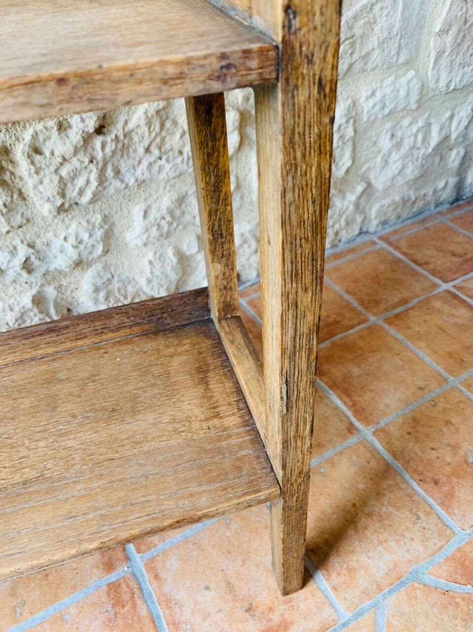 French farm 3-level shelf, circa 1940's