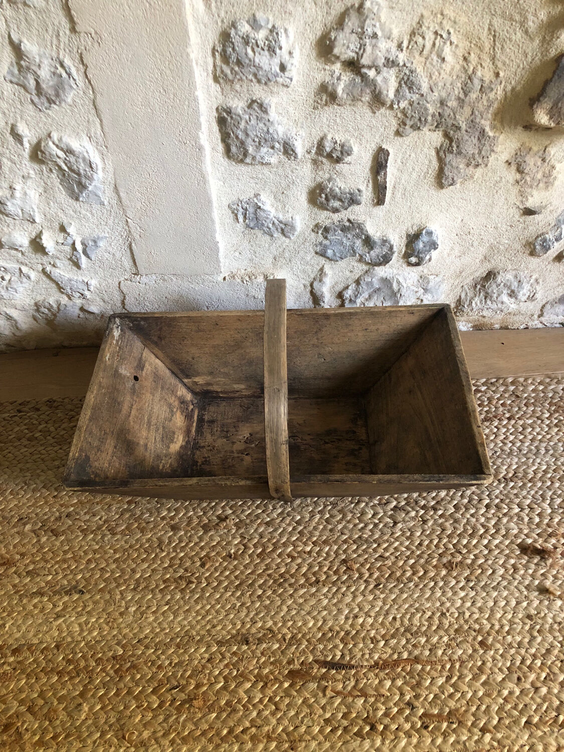 Renovated wooden grape harvest basket