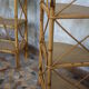 Pair of rattan shelves including a corner shelf
