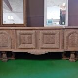 Huge sideboard, 1957, solid natural walnut