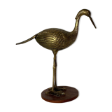 Sculpture subject vintage heron bird in brass