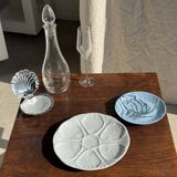 7 vintage shell-shaped bowls in Pyrex glass from France