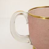 Carafe and pink granite glass