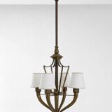 Art Deco Bronze Chandelier attributed to Emilio Lancia for Italo Carlotti, Italy, 1930s