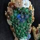 Murano wall sconces – coloured grape glass, bronze anemone